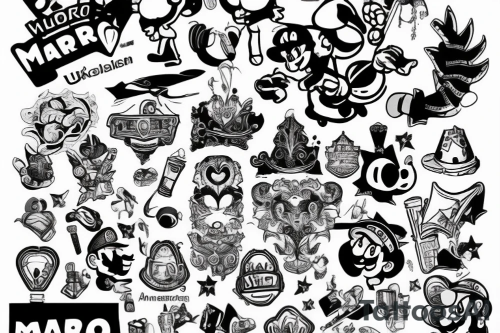 Mario ukranian tattoo idea