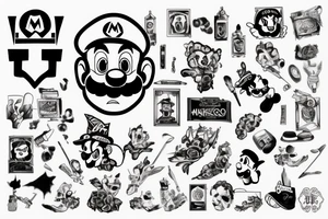 Mario ukranian tattoo idea