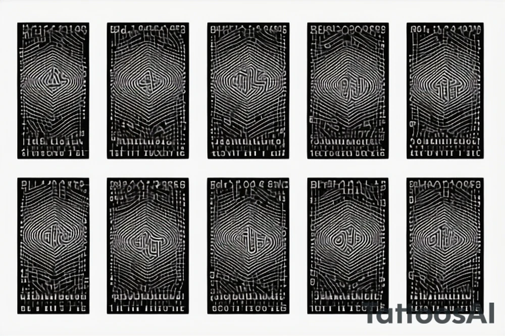 Ai computer chip at the centre of psychedelic hand with binary code on it tattoo idea Ai computer chip at the centre of psychedelic hand with binary code on it tattoo idea