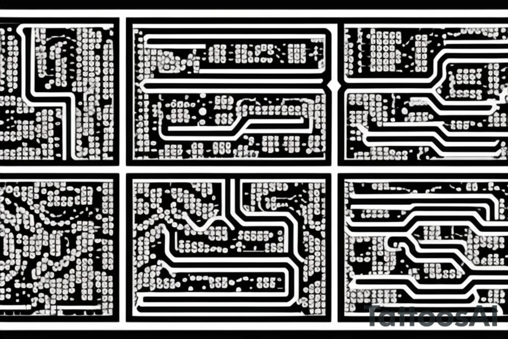 Ai computer chip at the centre of psychedelic hand with binary code on it tattoo idea Ai computer chip at the centre of psychedelic hand with binary code on it tattoo idea