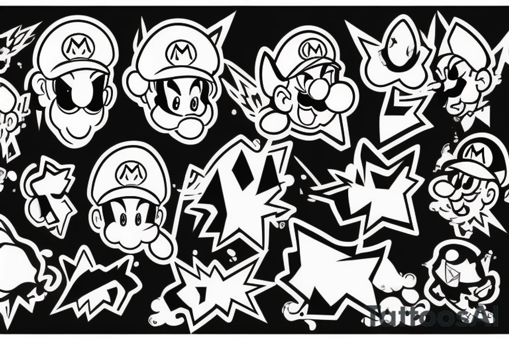 Mario ukranian tattoo idea