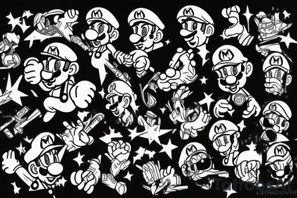 Mario ukranian tattoo idea