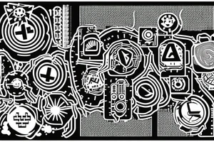 Ai computer chip at the centre of psychedelic hand with binary code on it tattoo idea