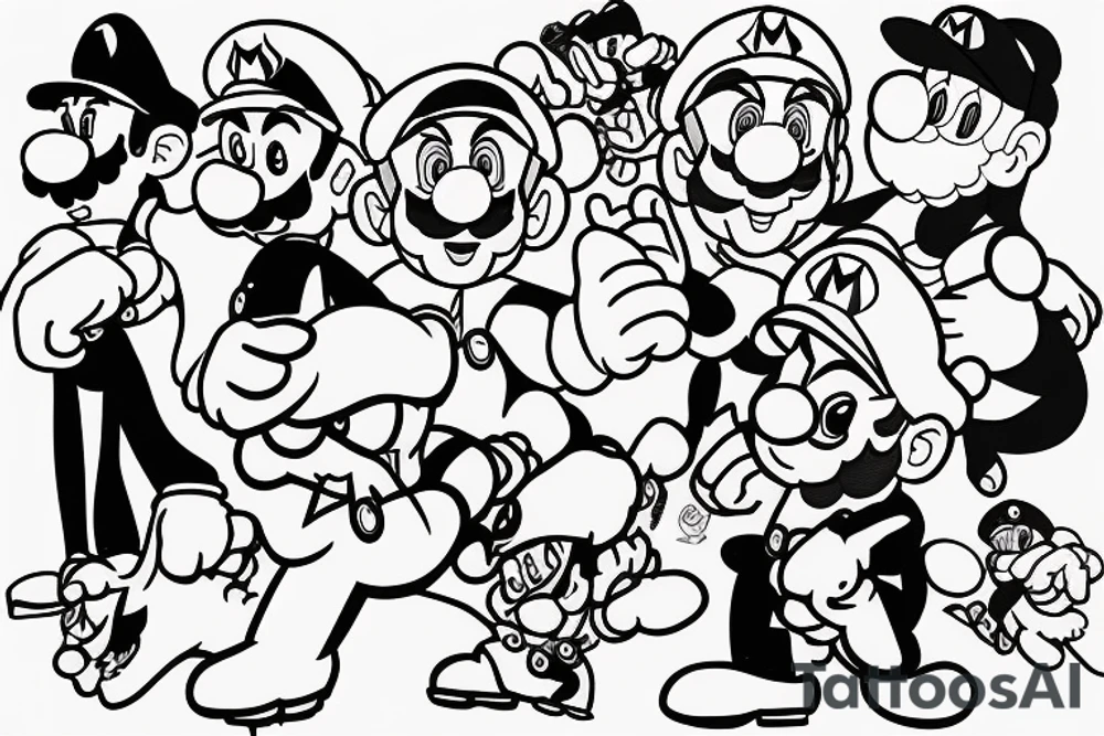 Mario ukranian tattoo idea