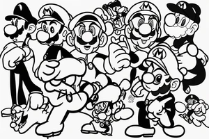 Mario ukranian tattoo idea