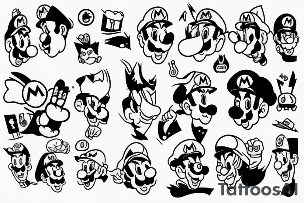 Mario ukranian tattoo idea