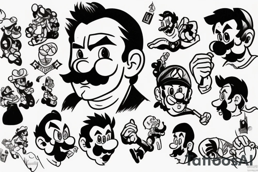 Mario ukranian tattoo idea
