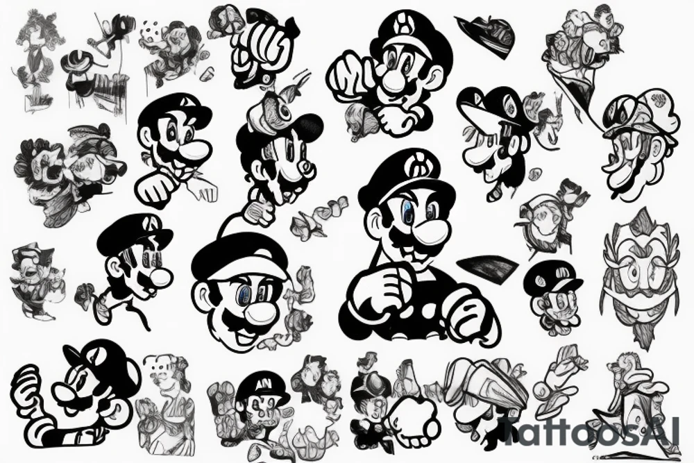 Mario ukranian tattoo idea