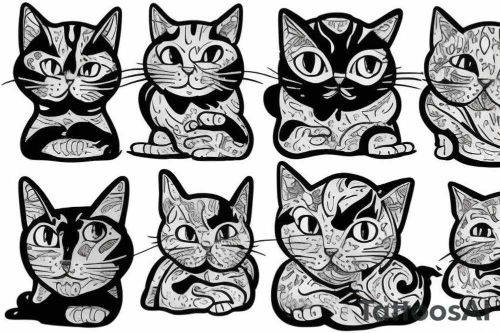 chunky cat tattoo idea