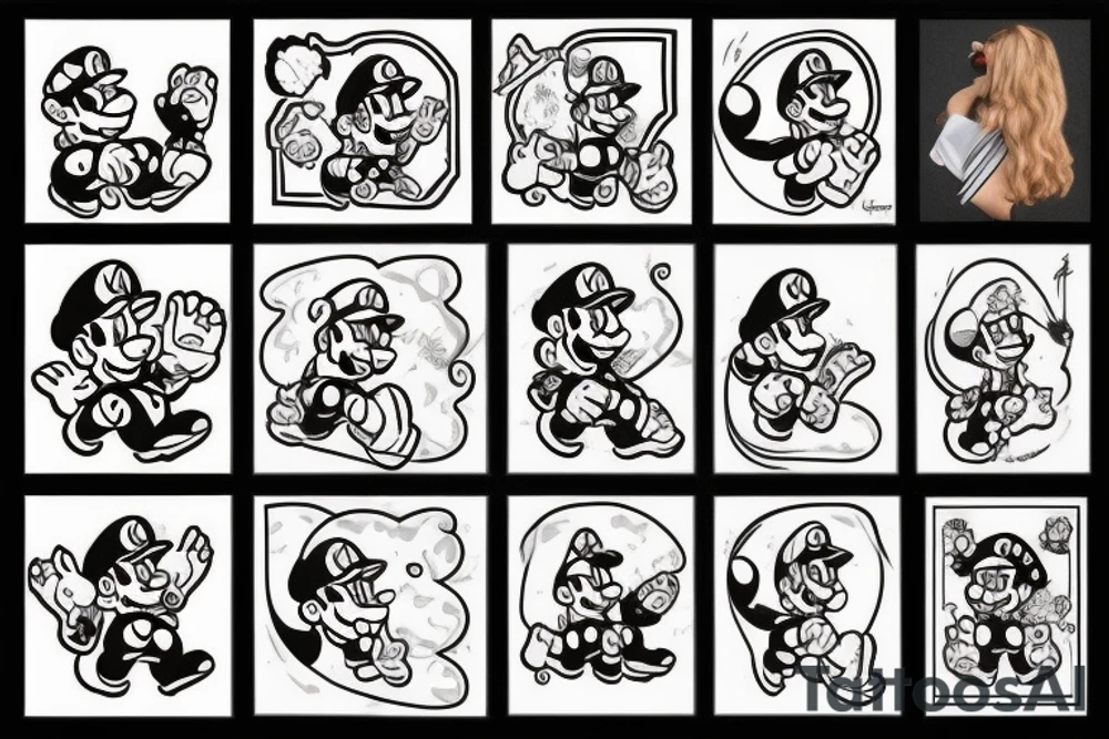 mario with cat tattoo idea