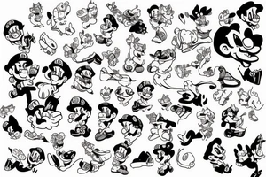 mario with cat tattoo idea