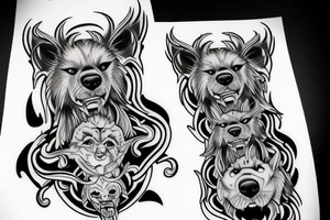 Cerberus with 3 heads tattoo idea