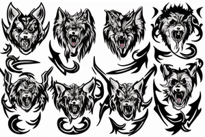 Cerberus with 3 heads tattoo idea