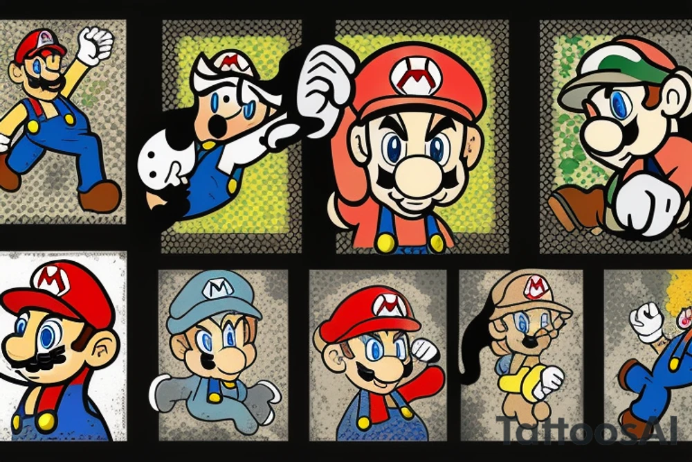 mario with cat tattoo idea
