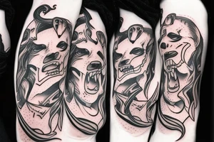Cerberus with 3 heads tattoo idea