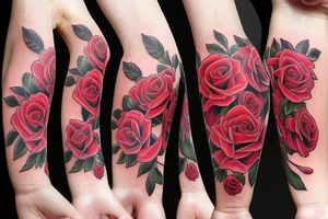 3 dobermans with roses tattoo idea