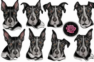 3 dobermans with roses tattoo idea