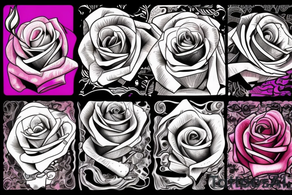 rose stroke tattoo idea