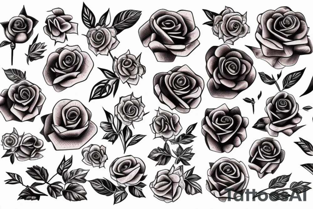 rose stroke tattoo idea