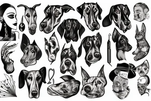 doberma looks straight ahead tattoo idea