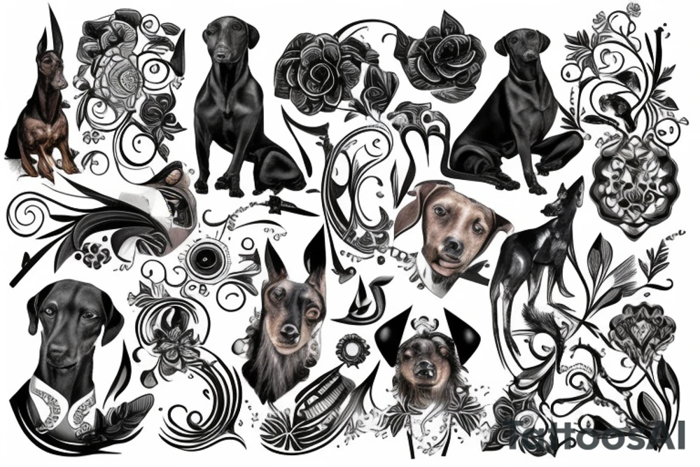 doberma looks straight ahead tattoo idea