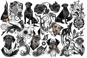 doberma looks straight ahead tattoo idea