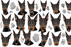 doberman looking straight ahead tattoo idea
