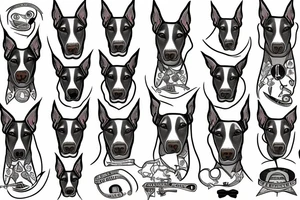 doberman looking straight ahead tattoo idea