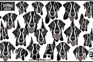 doberman looking straight and clearly teeth tattoo idea