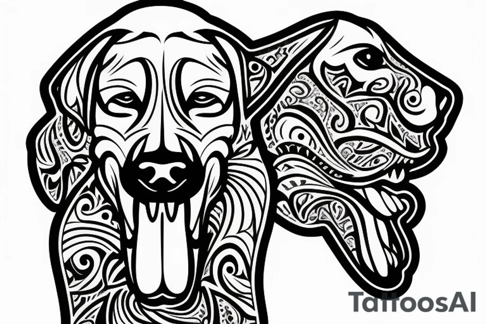 doberman looking straight and clearly teeth tattoo idea