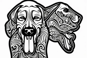 doberman looking straight and clearly teeth tattoo idea