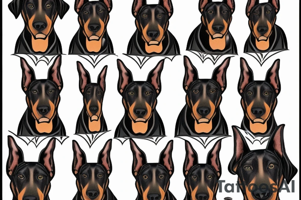 doberman looks straight and you can see the fangs tattoo idea