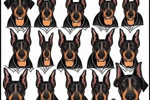 doberman looks straight and you can see the fangs tattoo idea