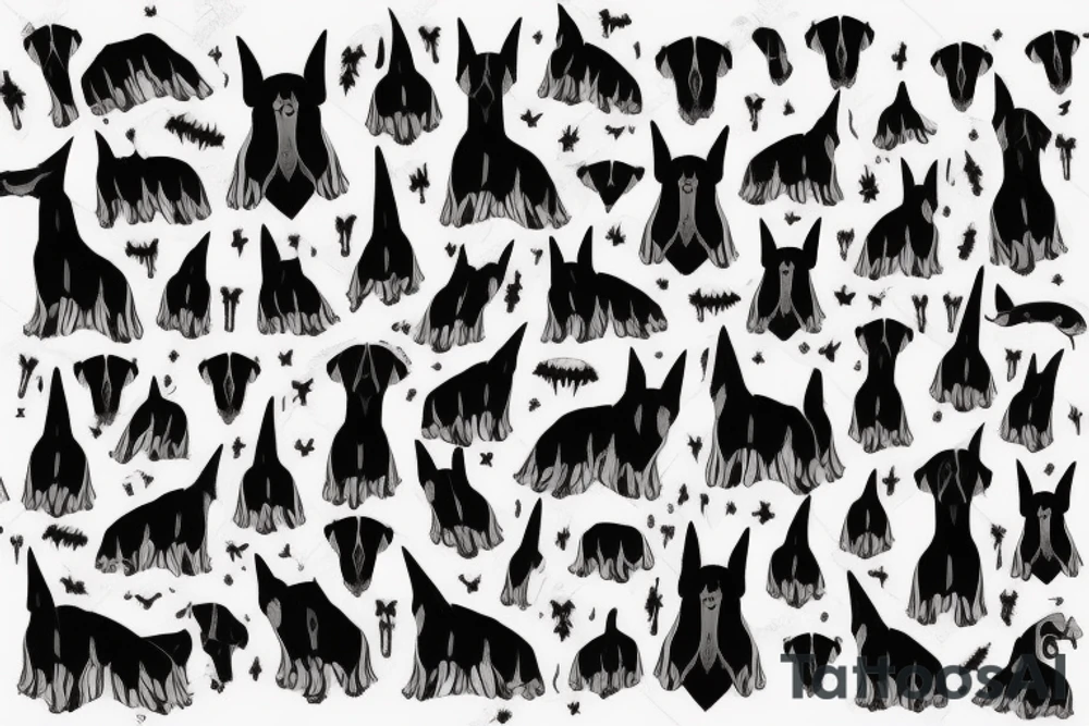 scary doberman looks straight tattoo idea