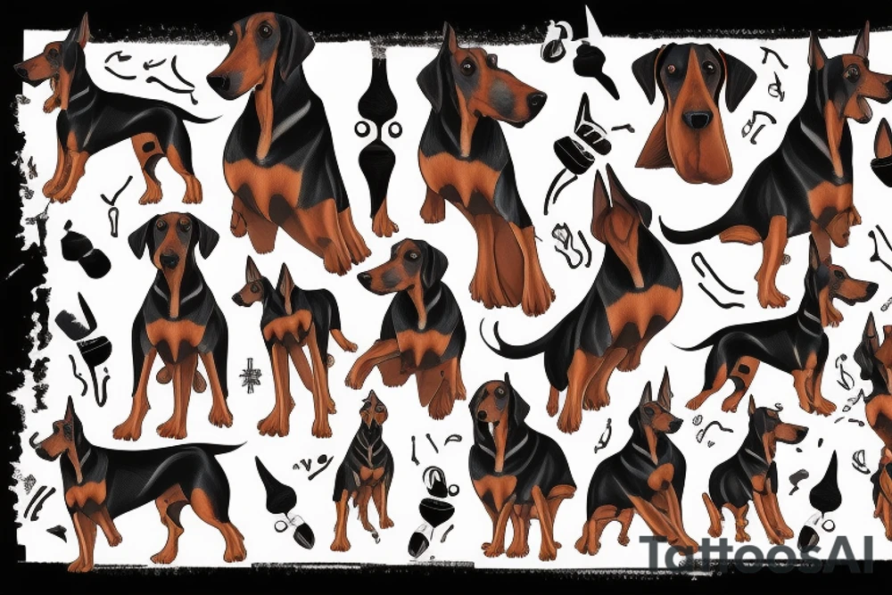 scary doberman looks straight tattoo idea