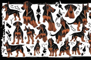 scary doberman looks straight tattoo idea