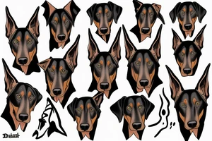 scary doberman looks straight tattoo idea