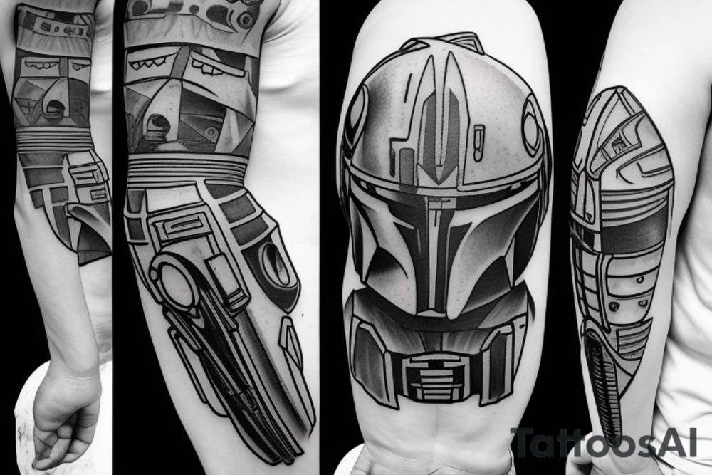 Mandalorian sleeve tattoo idea