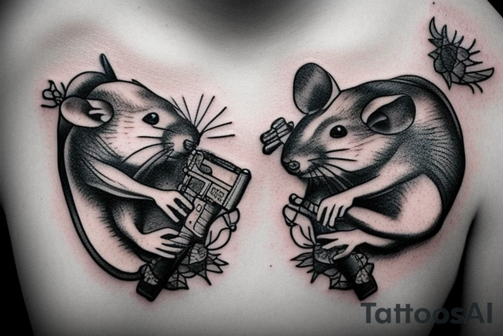 Rat with gun tattoo idea