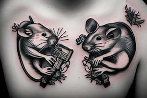 Rat with gun tattoo idea
