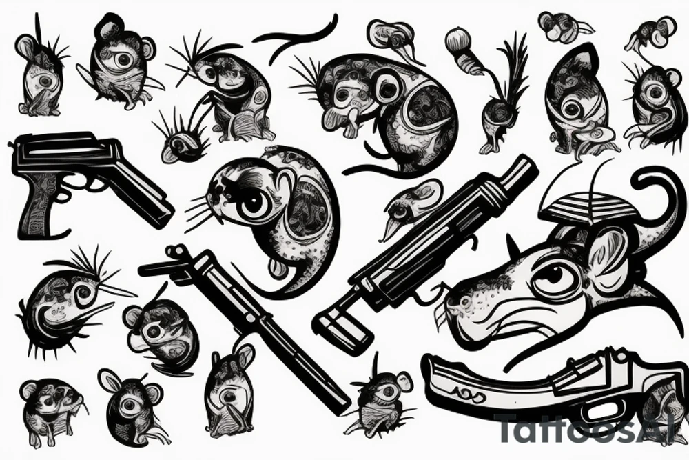Rat with gun tattoo idea