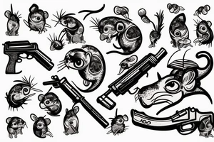 Rat with gun tattoo idea