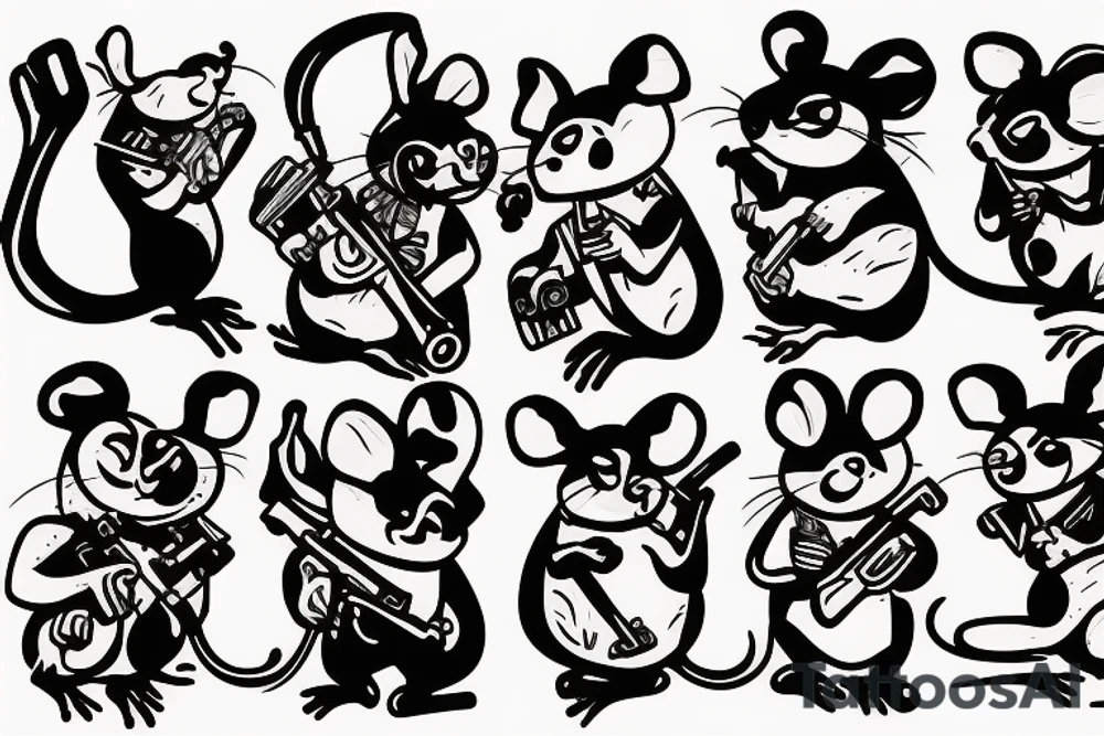 Rat with gun tattoo idea
