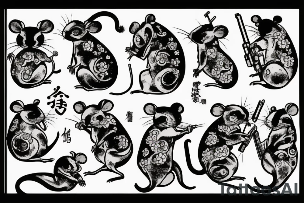 Rat with gun tattoo idea