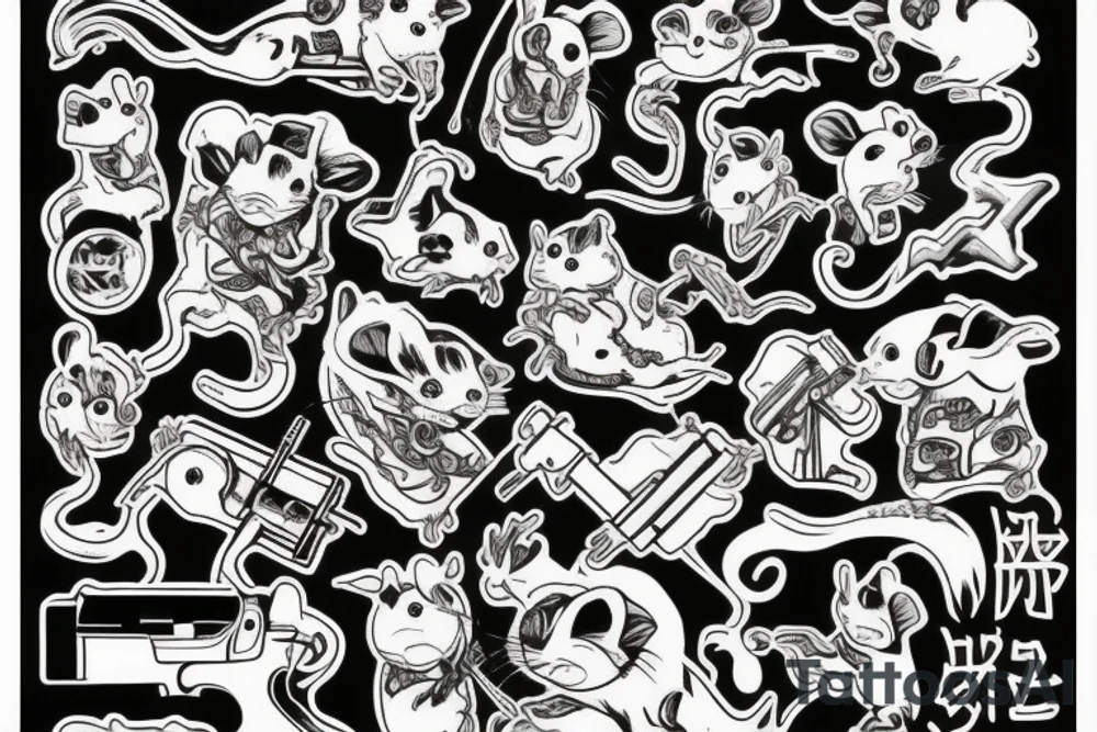 Rat with gun tattoo idea