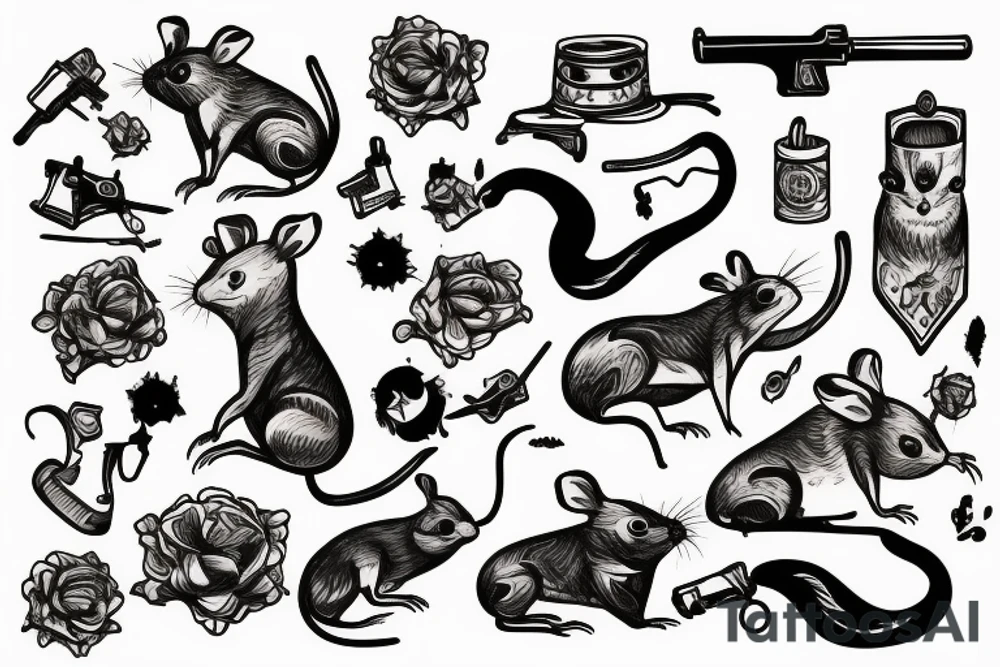 Rat with gun tattoo idea