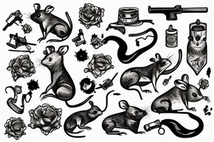 Rat with gun tattoo idea