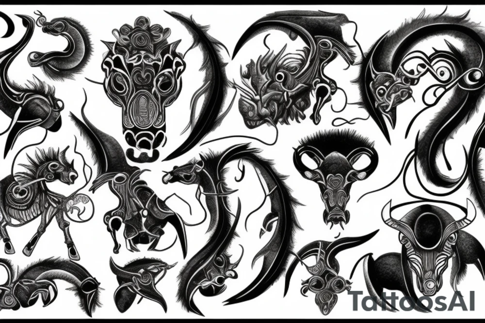 black Tauras zodiac tattoo idea