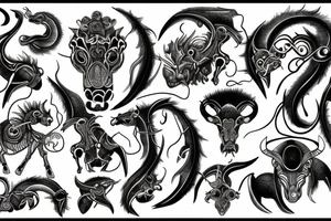 black Tauras zodiac tattoo idea