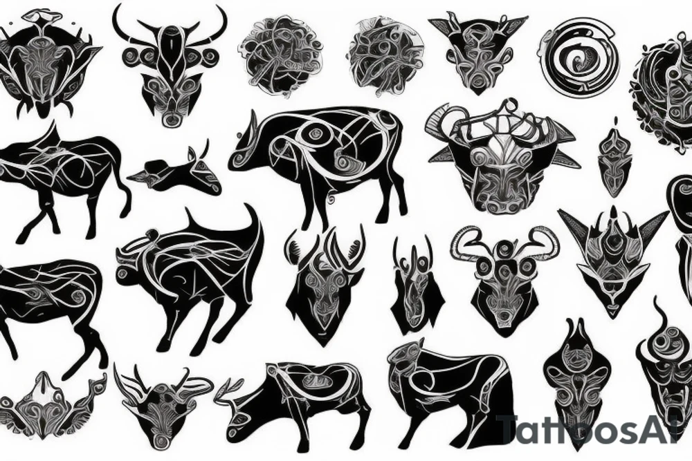 black Tauras zodiac tattoo idea